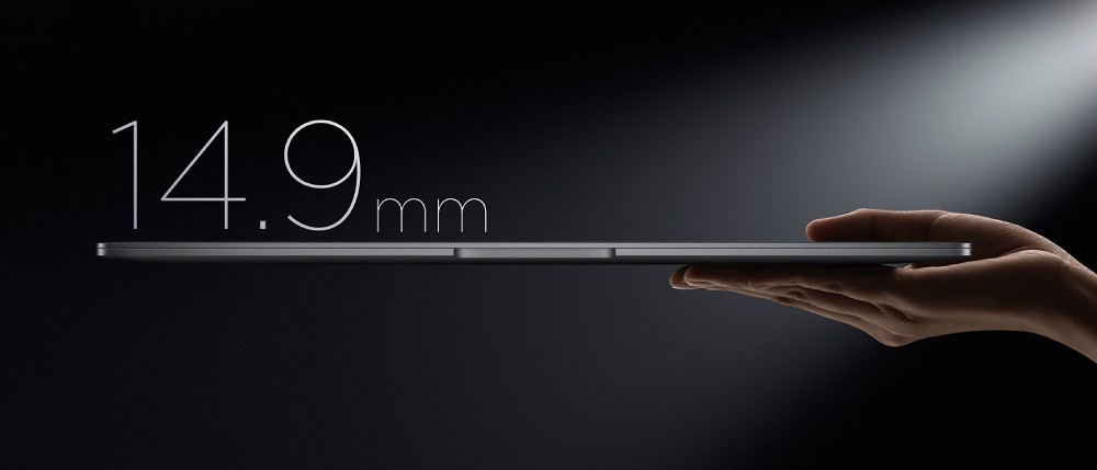 The Xiaomi Book Pro 2022 measure 14.9mm thick