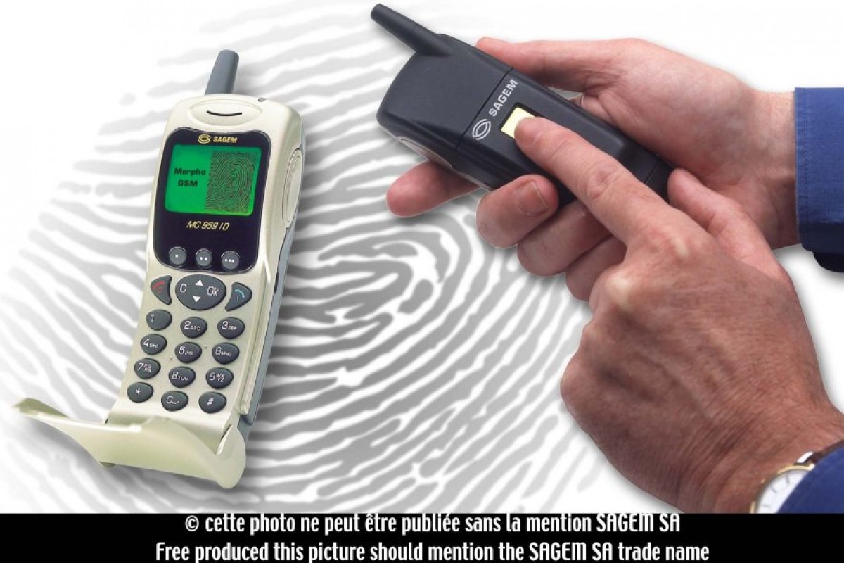 Possibly the first phone with a fingerprint reader, the Sagem MC 959 ID