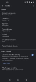 Google Home settings