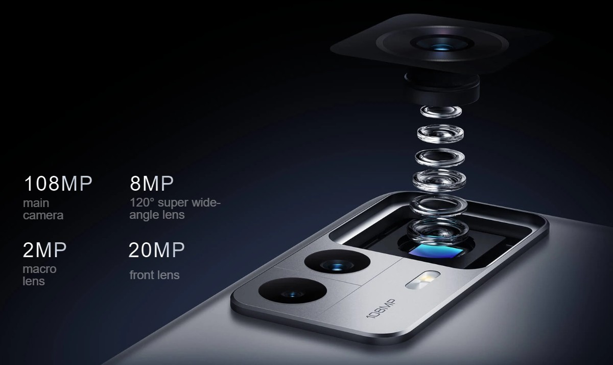  108MP main, 8MP 120° ultra wide and 2MP macro cameras (+20MP on the front)