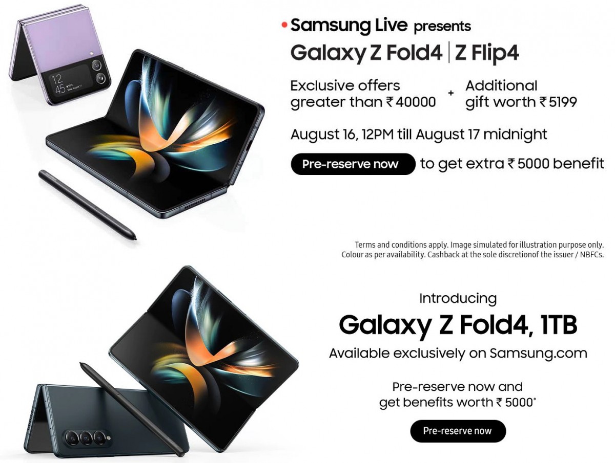 Bonus-filled pre-booking campaign begins in India, Galaxy Z Flip4 and Z Fold4 prices are still a secret