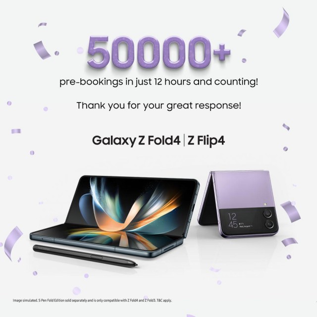 Samsung India célèbre 50 000 pré-réservations pour Z Fold4 et Z Flip4 (combinés) en seulement 12 heures