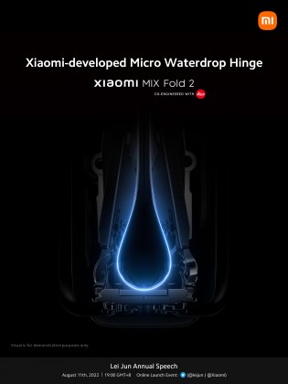 Xiaomi Mix Fold 2 medirá solo 5,4 mm cuando se abra y utilizará un diseño con bisagras de 'mini gota de agua'.