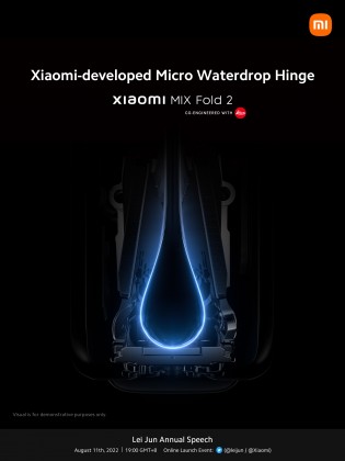 The Xiaomi Mix Fold 2 will measure only 5.4mm when unfolded and will use a ''micro waterdrop'' hinge design