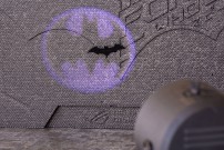 The bat signal searchlight has two modes