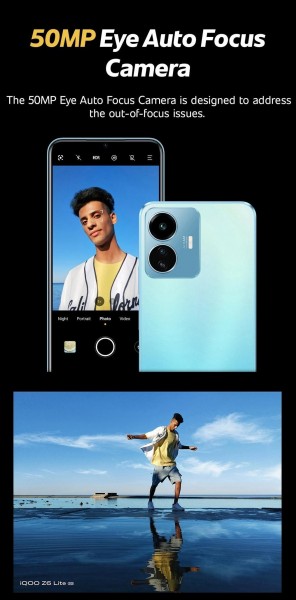 iQOO Z6 Lite's camera and battery detailed