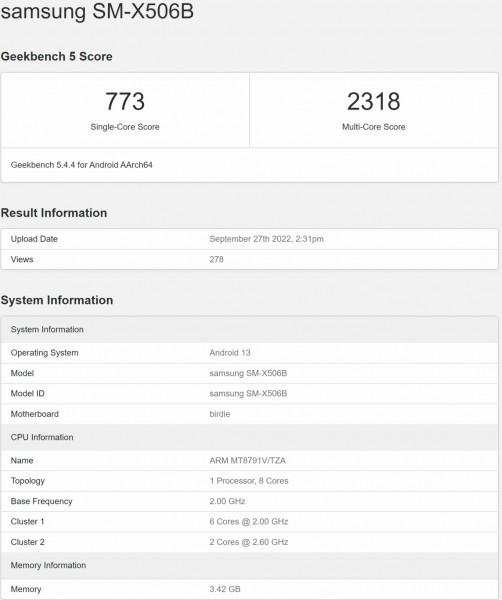 Spesifikasi Samsung Galaxy Tab S8 FE