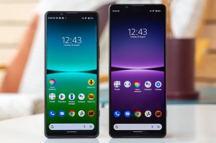 Sony Xperia 5 IV (left) and the Xperia 1 IV (right)