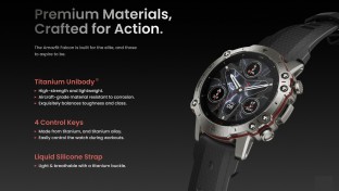 Amazfit Falcon is a premium, rugged smartwatch with a titanium unibody design.