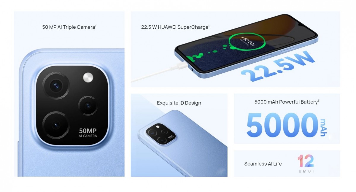 Huawei nova Y61 anunciado con cámara principal de 50MP y batería de 5,000 mAh