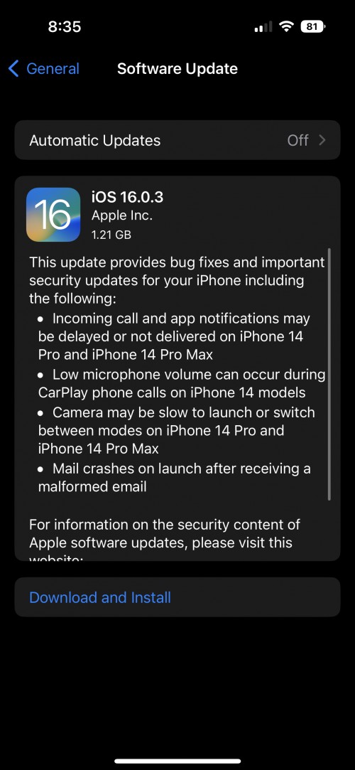 ios 16.0 1 iphone 12