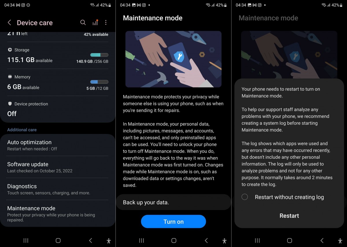 Samsung's Maintenance mode lets you block access to your data while your phone is serviced