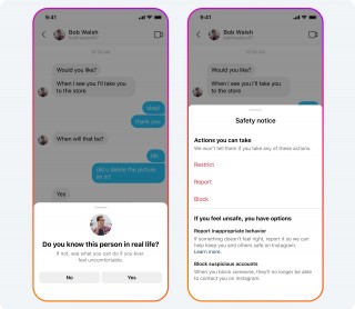 Safety features on Messenger and Instagram Direct