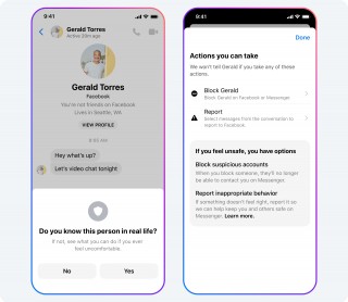 Safety features on Messenger and Instagram Direct