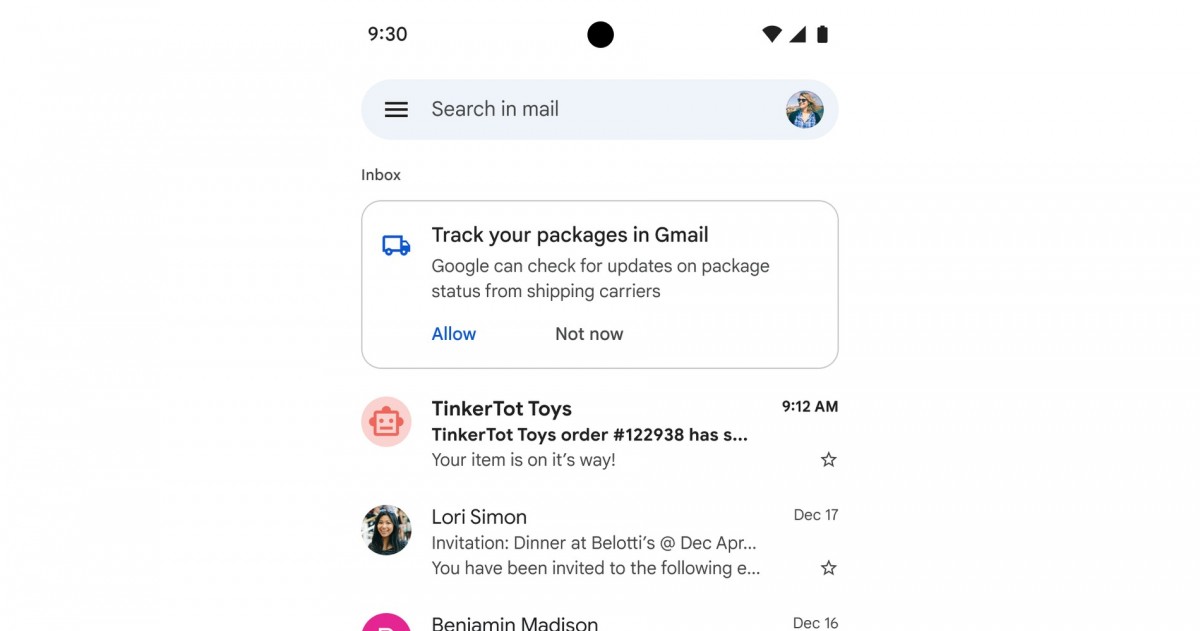 Giờ đây, Gmail trực tiếp theo dõi các gói của bạn ngay trong hộp thư đến