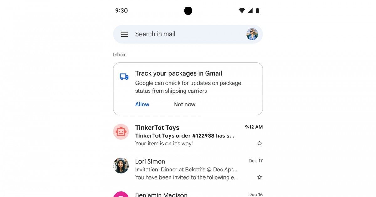 Gmail now directly tracks your packages right inside the inbox