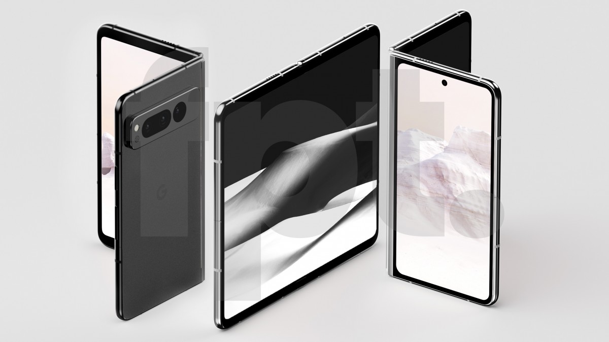 Google Pixel Fold shown in detailed renders, pricing revealed