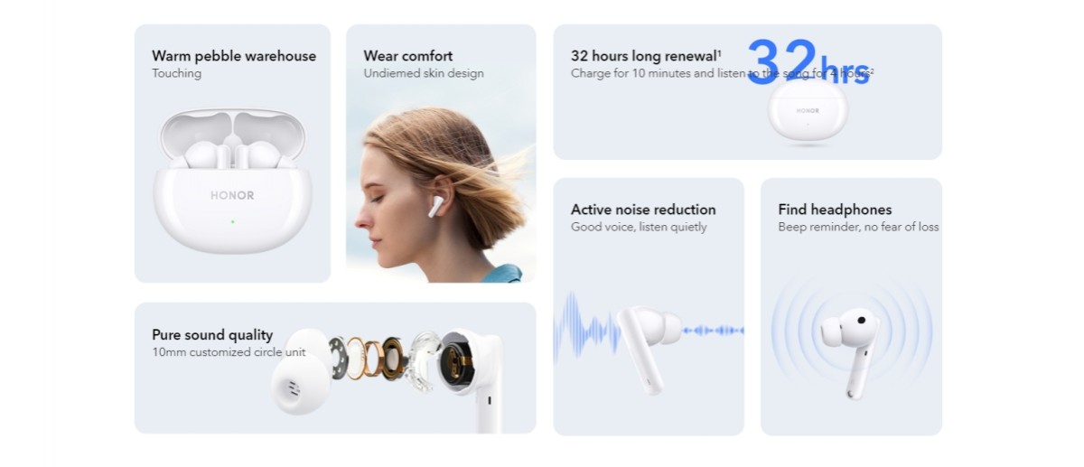 Honor Earbuds 3i features, machine-translated