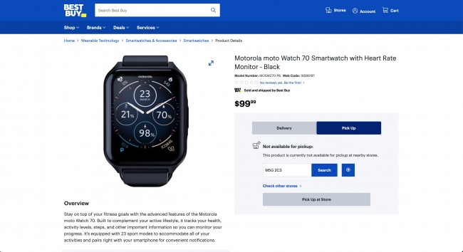 Motorola moto Watch 70 on Best Buy Canada