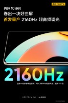 Realme is teasing a curved display for the 10 Pro+ model.
