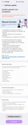 The Samsung Galaxy S10 series update notification (in Dutch)