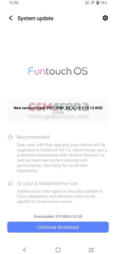 به روز رسانی سیستم عامل Funtouch 13 مبتنی بر Android 13 vivo X80 Pro