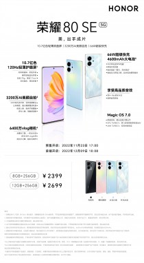 At a glance: Honor 80 SE