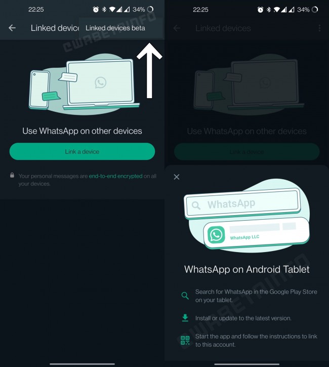 WhatsApp link for Android tablet