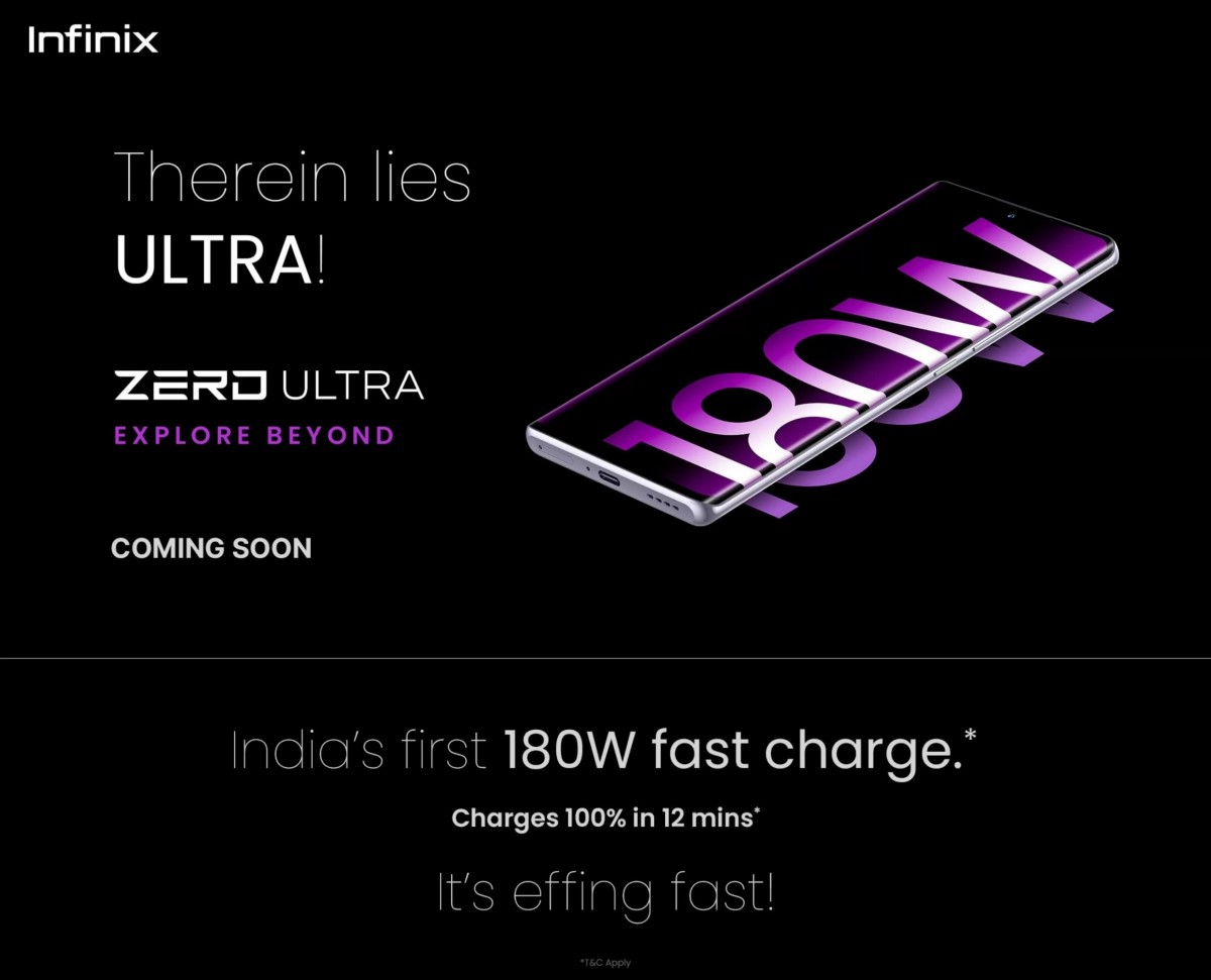 Infinix Zero Ultra with 180W charging is launching soon in India