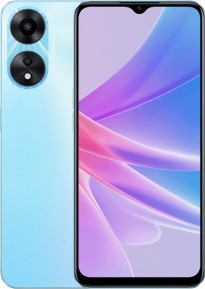 Oppo A58x in black, blue and purple