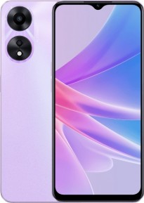 Oppo A58x in black, blue and purple