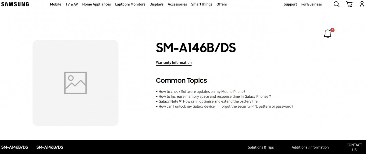 Samsung Galaxy A14 5G's launch imminent as its support page goes live on official website