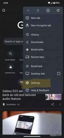 اسکرین شات های Chrome for Android