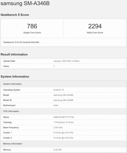 Samsung Galaxy A34 5G pops up on Geekbench with key specs