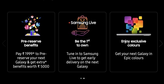 Samsung India reservation process