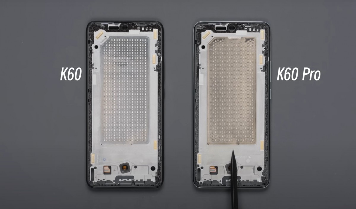 Disassembly video shows the Redmi K60 and K60 Pro are very similar on the inside