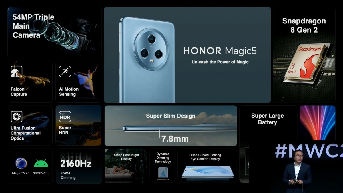 Honor Magic5 Pro unveiled with a custom 1/1.12'' camera sensor, vanilla Magic5 follows