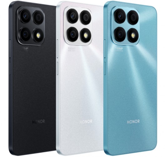 Honor X8a in Midnight Black, Titanium Silver and Cyan Lake