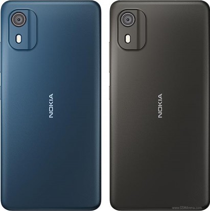 Nokia C02 em ciano escuro e carvão