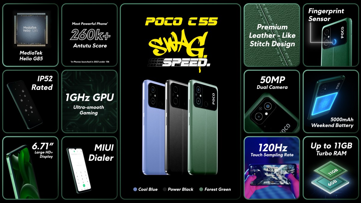 Poco C55 official with Helio G85 and 50MP main cam