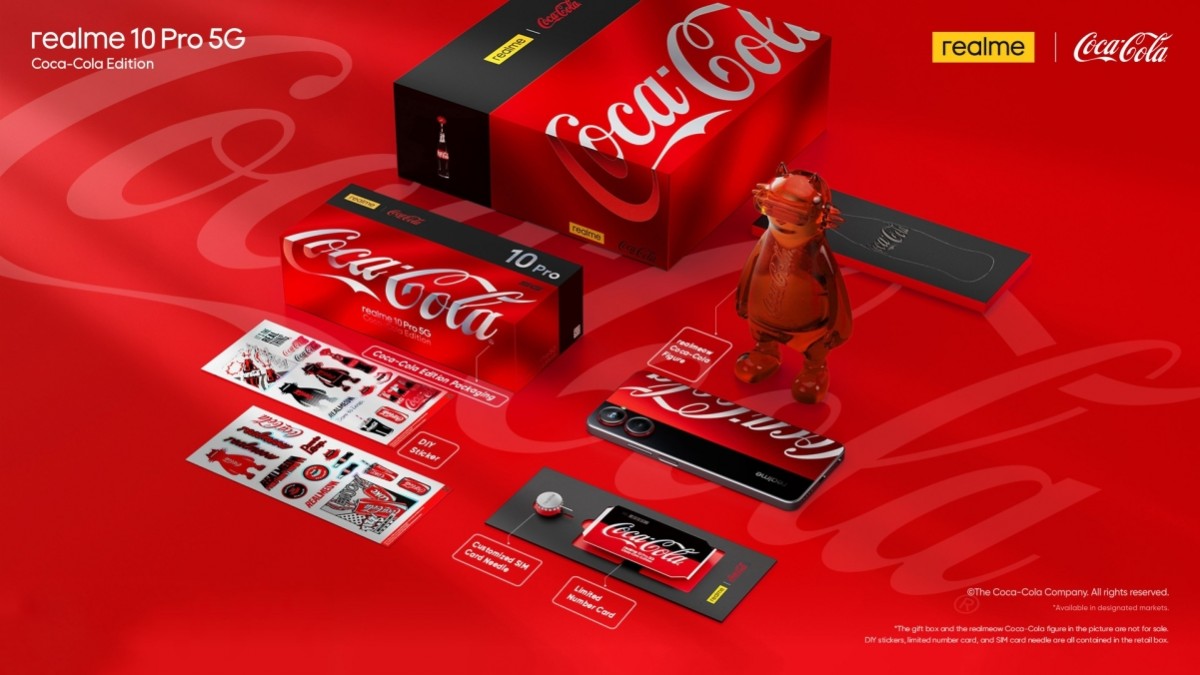 Realme 10 Pro Coca-Cola Edition поставляется с освежающим дизайном и богатой розничной коробкой