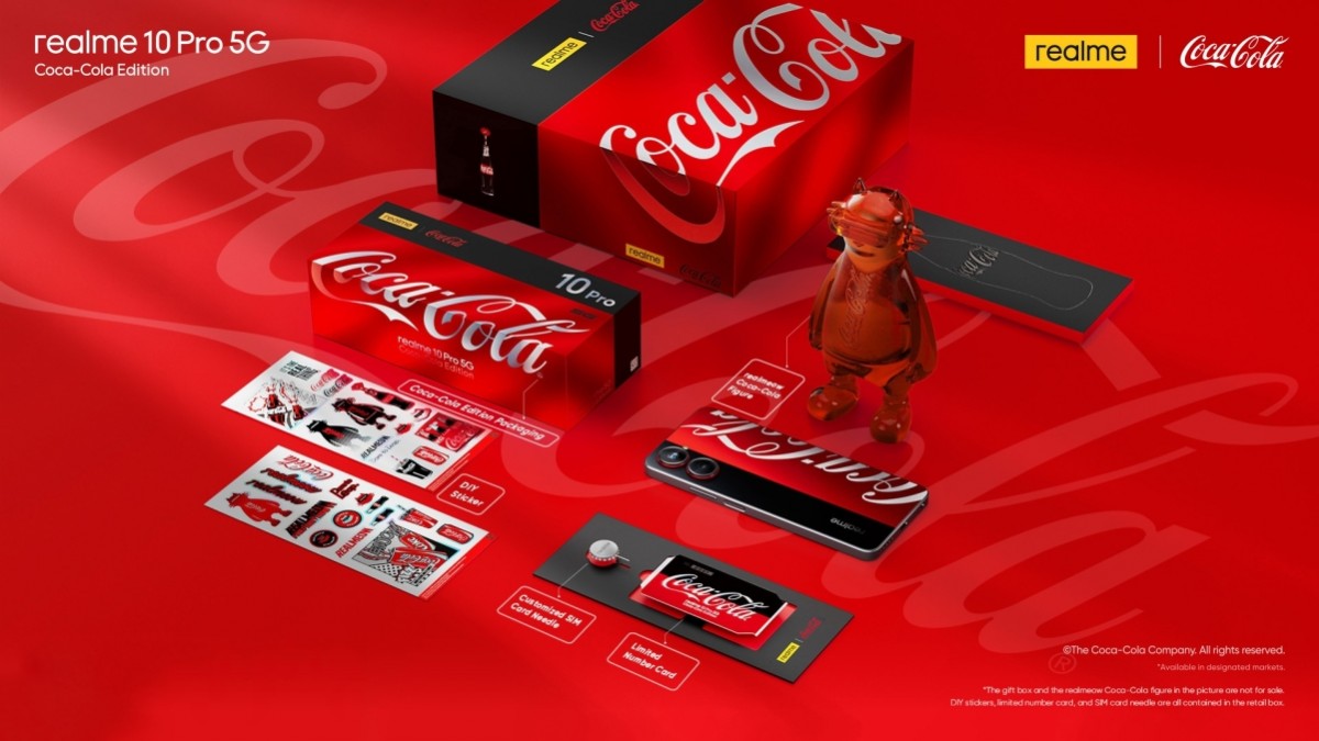 Realme  10 Pro Coca-Cola Edition поставляется с освежающим дизайном и богатой розничной коробкой.