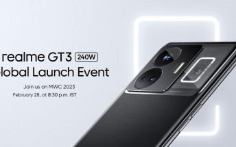 Realme GT3 240W design revealed ahead of MWC debut, points to rebadged GT Neo 5