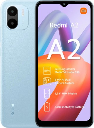 Redmi A2 in black and blue colors