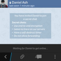 Creating a secret chat and verifying the encryption key