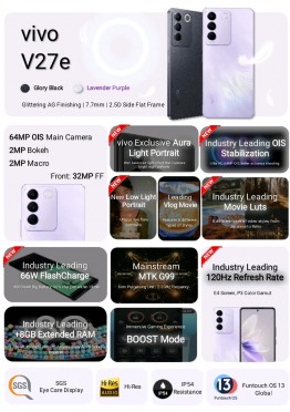 vivo V27e pre-order gifts and spec sheet