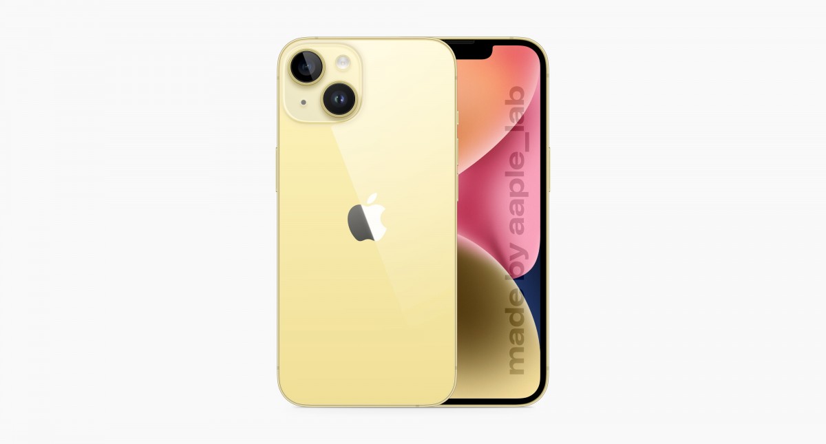Rendering of the iPhone 14 concept in yellow |  Source: aaple_lab