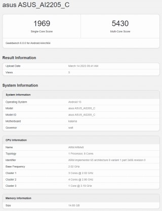 Asus ROG Phone 7 (và Pro?) chạy Geekbench 6