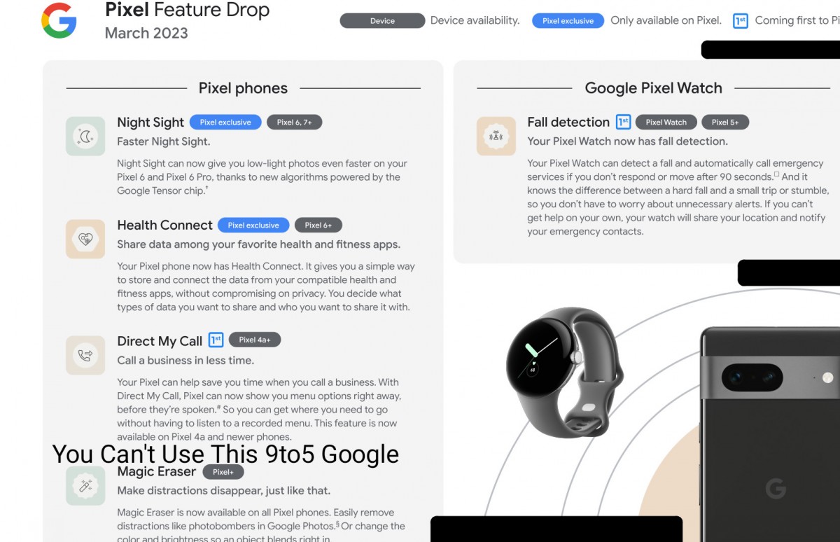 Google's March Feature Drop for Pixel devices leaks online