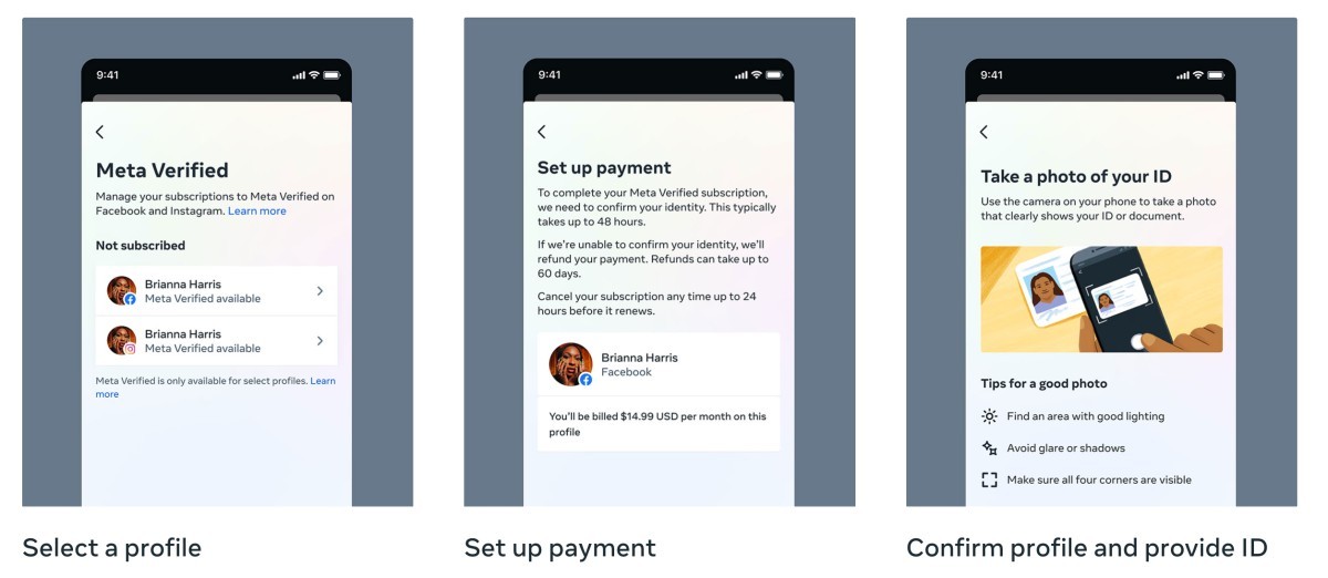 El servicio de verificación paga de Meta ahora está disponible para los usuarios de Facebook e Instagram en los EE. UU.